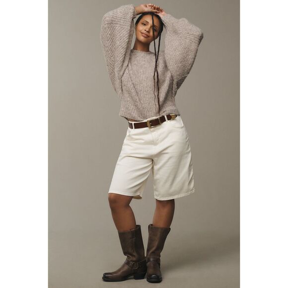 NWT Anthropologie Pilcro The Blake Sweater Slouchy Crew-Neck XS Camel Tan - Picture 7 of 10